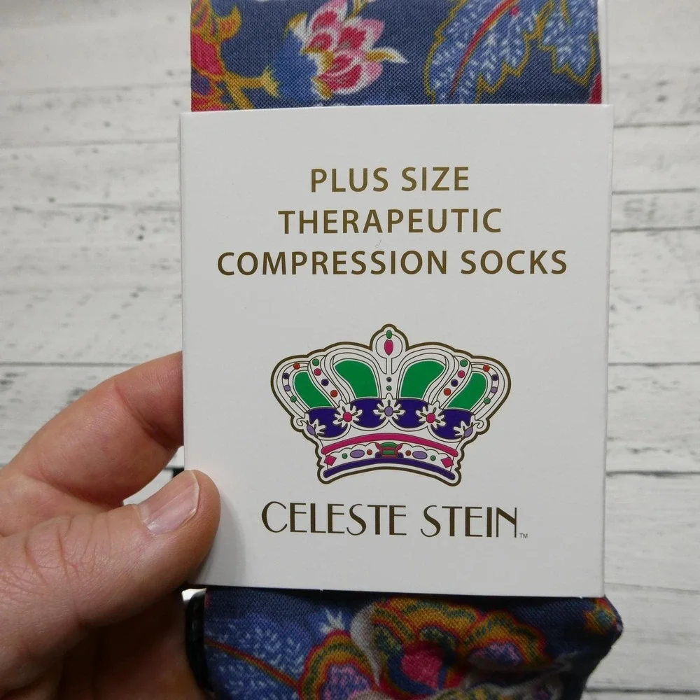 Celeste Stein Therapeutic Compression‎ Socks Womens One Size Multicolor 2 Pair